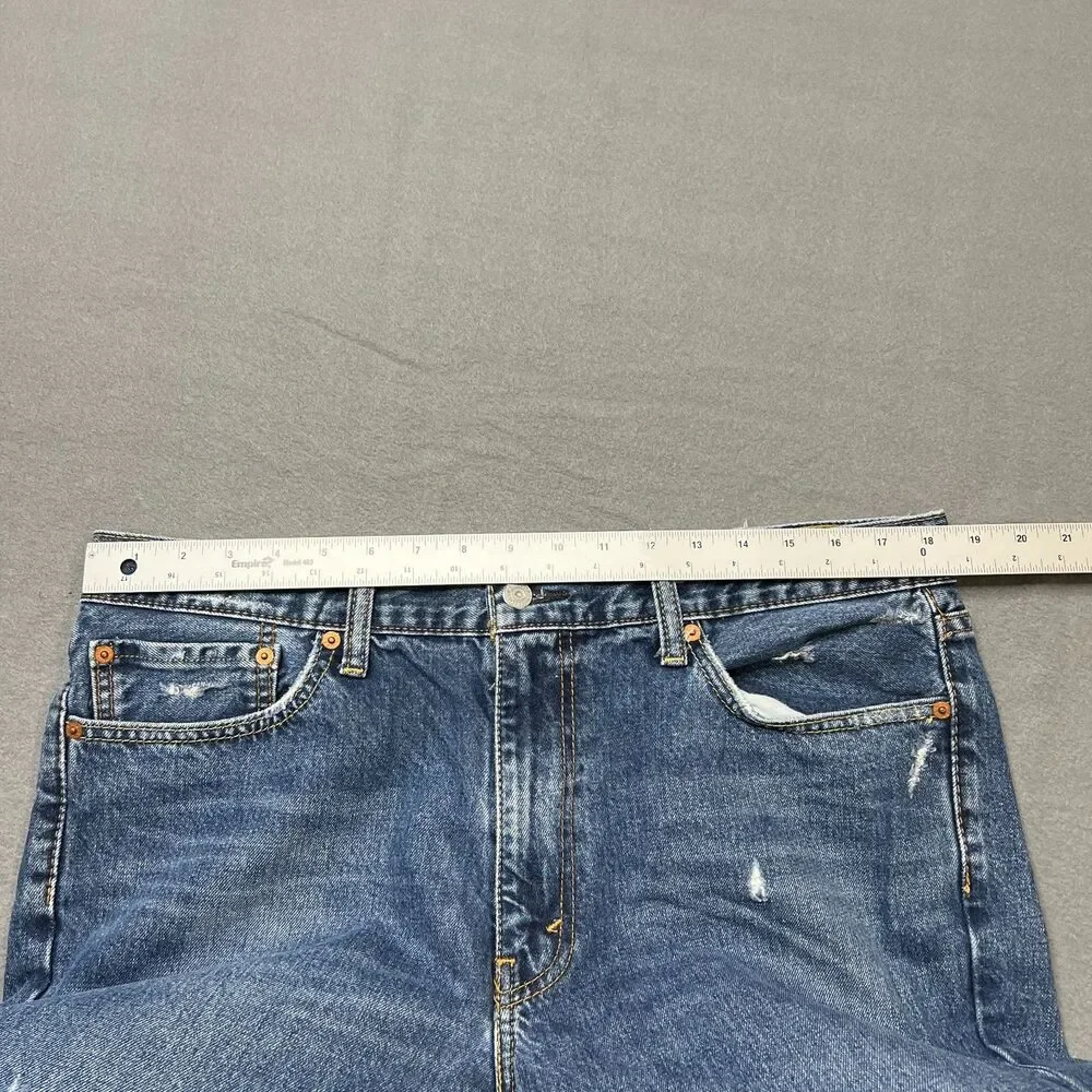 Levis 511 Jeans Men's 38 X 30 Blue Denim Medium Wash Straight Leg Distressed